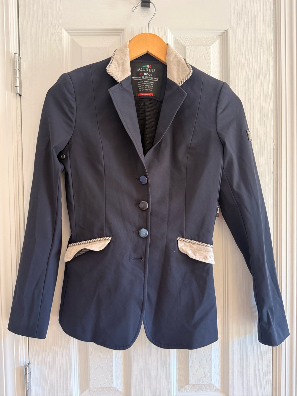 EQUILINE X-Cool Competition Show Jacket Navy with Silver size IT38